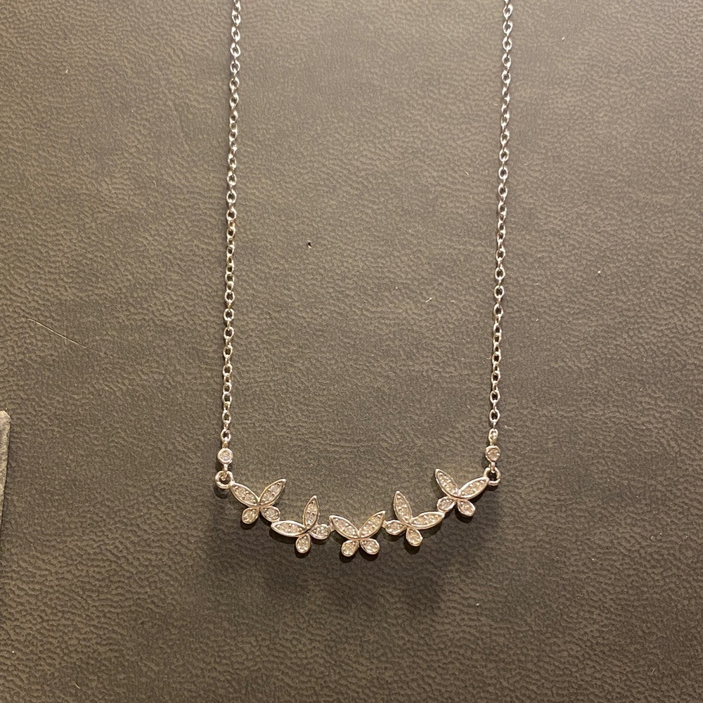Moissanite & Silver Butterfly Necklace